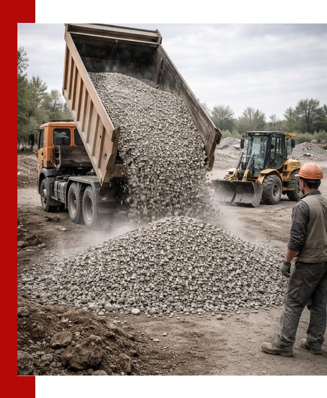 Доставка щебня в Горном-Алтайске крупными и мелкими фракциями