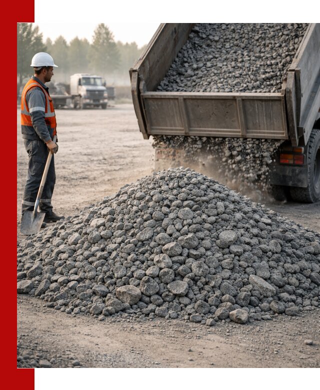 Гранитный щебень фракции 100–201 для строительства в Горном-Алтайске