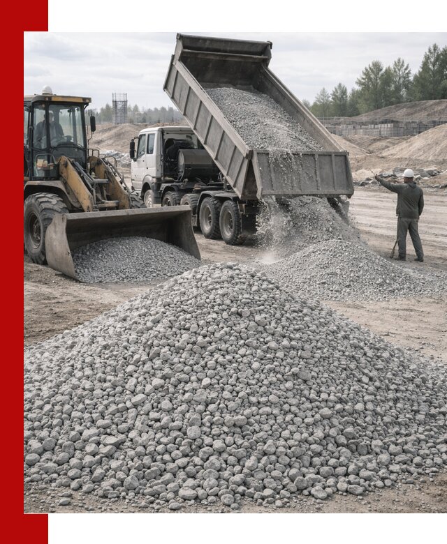 Доставка известнякового щебня фр. 5–20 в Горном-Алтайске