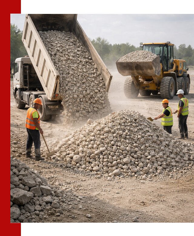 Доставка известнякового щебня фр. 40-70 в Горном-Алтайске