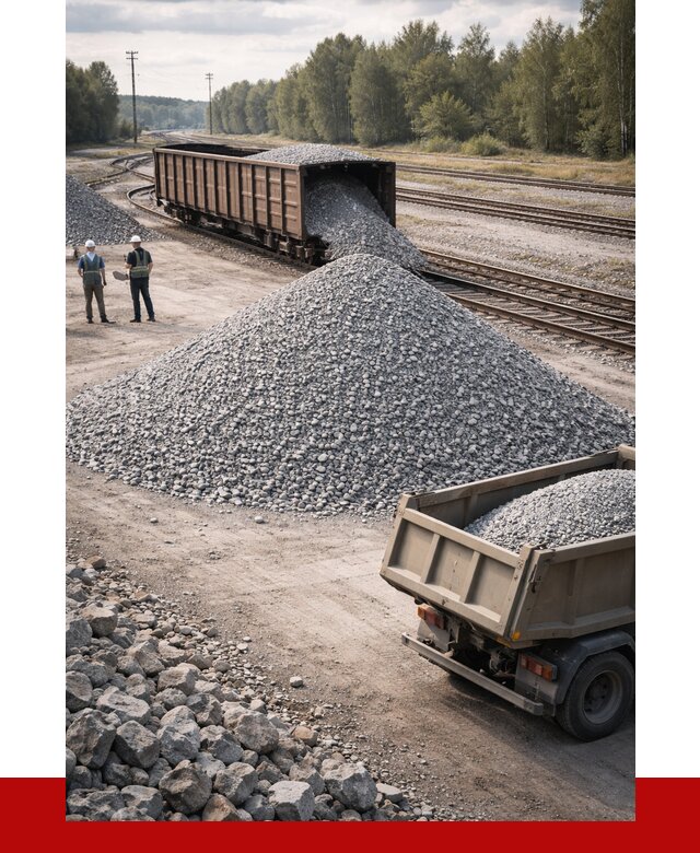 Железнодорожный щебень 20-60 в Горном-Алтайске от 1763 р. | ПРОНЕРУДГрн