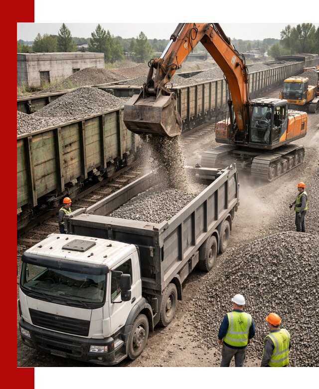 Железнодорожный щебень фракция 25–60 для поставок в Горном-Алтайске