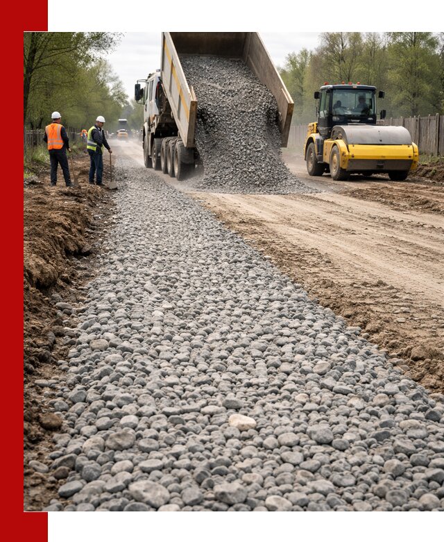 Доставка щебня для отсыпки дорог в Горном-Алтайске высокого качества