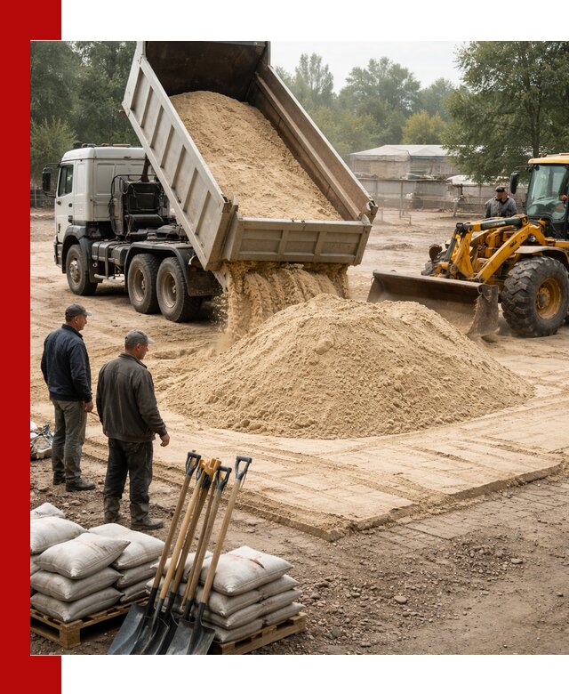 Доставка мытого песка в Горном-Алтайске с самосвалами по выгодной цене
