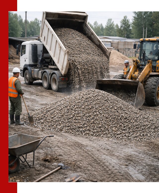 Мытый гравий с доставкой в Горном-Алтайске от карьера до участка