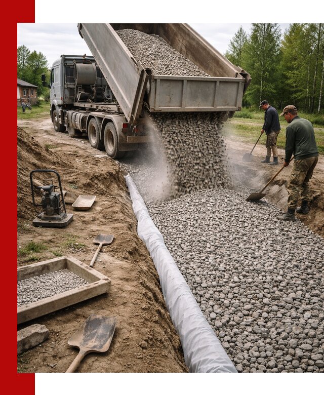 Гравий для дренажа с доставкой в Горном-Алтайске качественный и недорогой