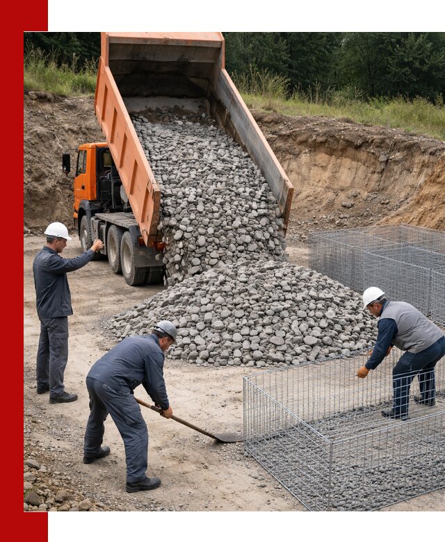Камень для габионов с доставкой в Горном-Алтайске быстро и надёжно