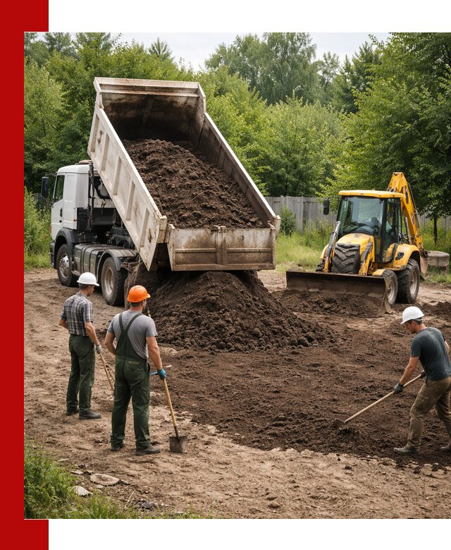 Доставка и укладка грунта для выравнивания участка в Горном-Алтайске